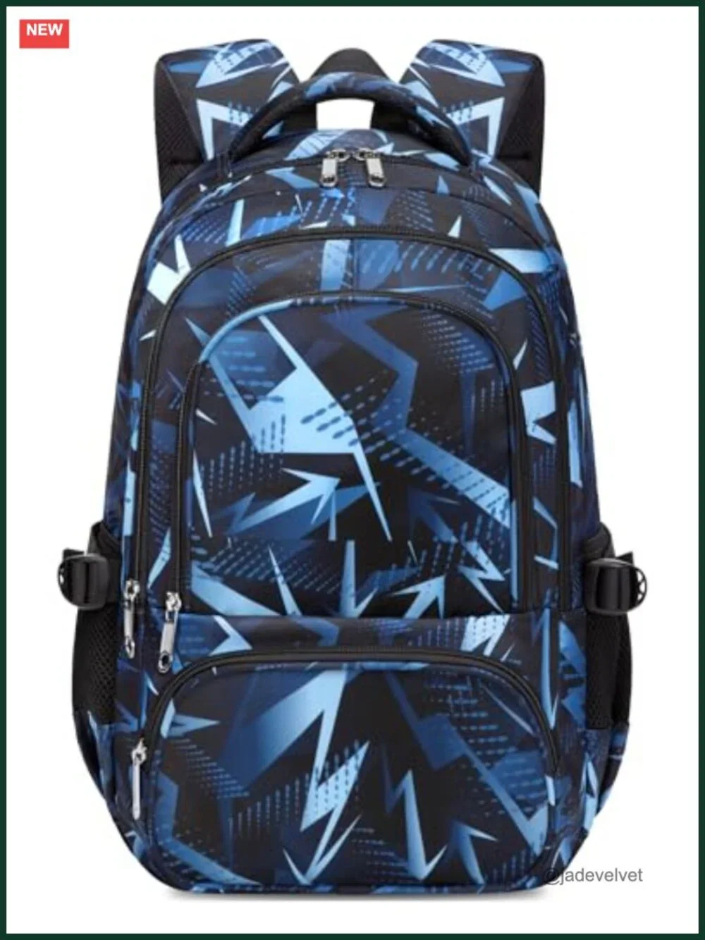 Kids School Backpack with Laptop Compartment Geometric Pattern Water-Resistant
